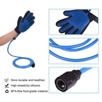 Adjustable pet shower sprayer glove for dog cat