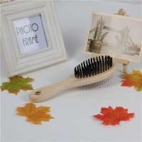 Pet grooming product cleaning comb wooden handle dog brush