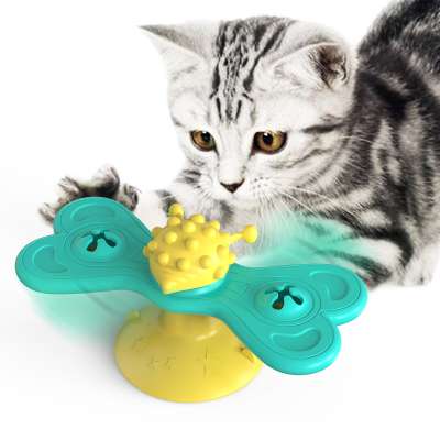 Butterfly Shape Rotating Catnip Toy Turntable Cat Toy With Suction Cup