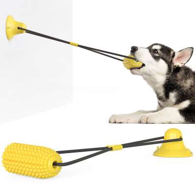 New Interactive Dog Tug Toy Corn Shaped Dog Chew Toy with Suction Cup