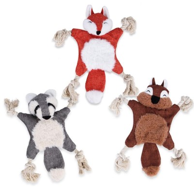 2019 Fox rabbit bear tiger No Stuffing Plush Dog toy squeaky Pet toy