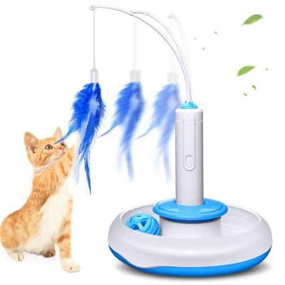 High quality ABS Automatic Rotating Cat Teaser toy , Electric Mute Training Cat Toy