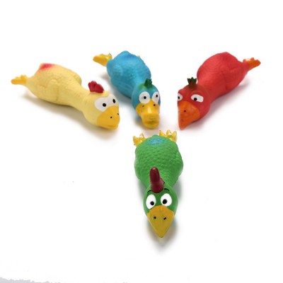 Various colors Chicken Natural latex dog toy Soft Funny Squeaky Pet Chew Toys